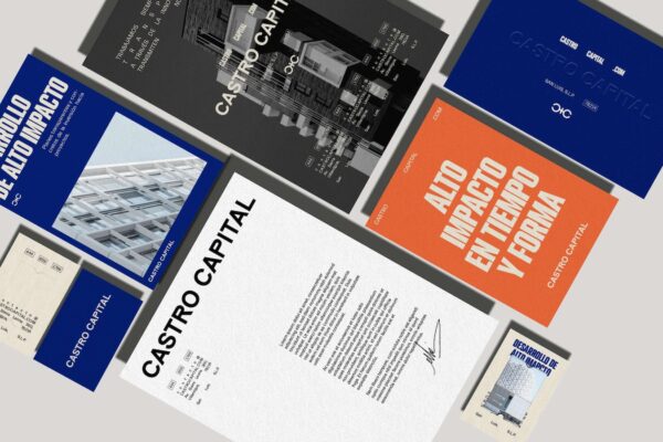 a series of brochures designed to look like a building